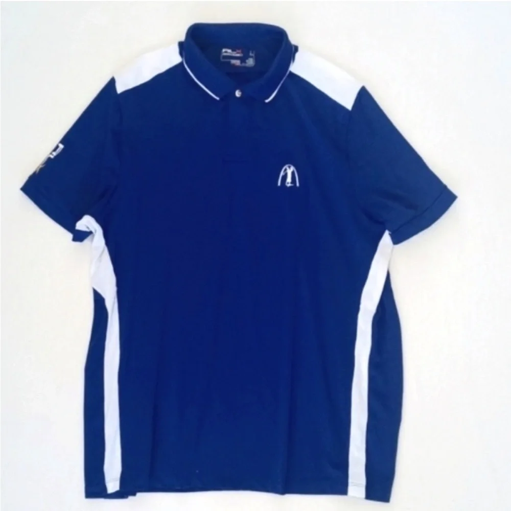 Men's RLX Ralph Lauren Royal Blue & White Short Sleeve Casual Golf Shirt XL
